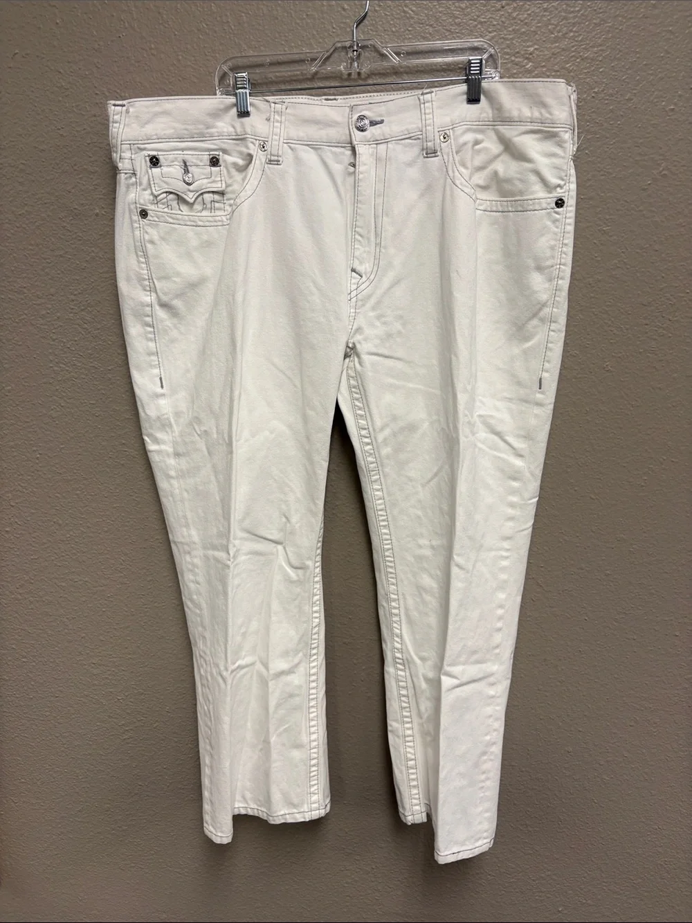 True Religion Men's Slim Straight Jeans in White